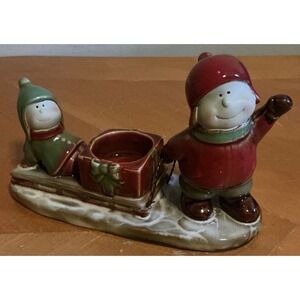 Yankee Candle Tea‎ Light Holder by Ronnie Walter "Kids With Sled" Christmas
